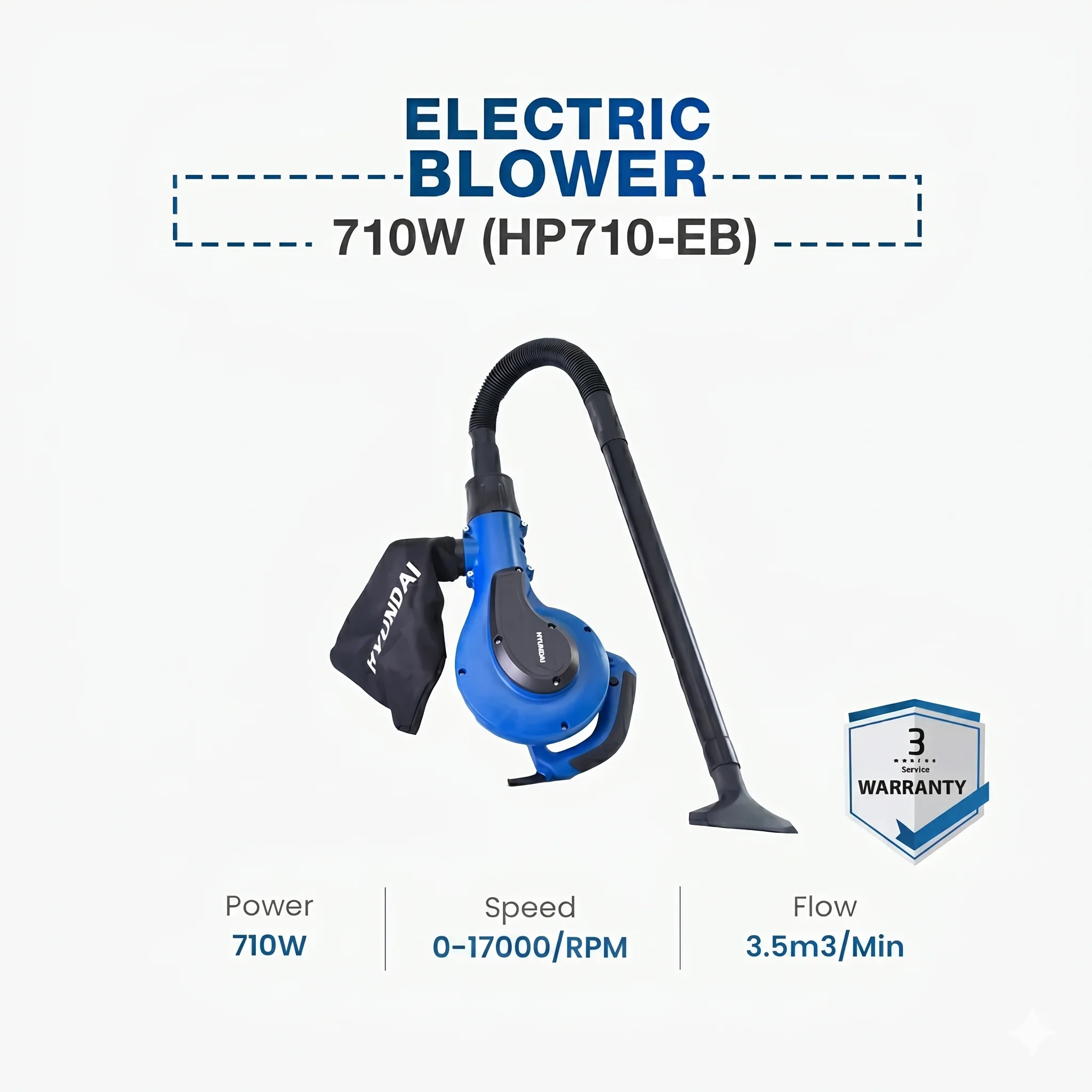 Hyundai Electric Blower 710W (HP710-EB) Hyundai Handheld Electric Air Blower - Image 1